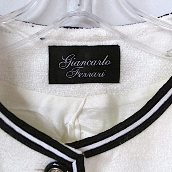 Ivory Cropped Jacket with Black Accents, Chanel-style, Size 8 - Picture 7 of 8